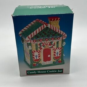 Christmas Gingerbread House Cookie Jar Ceramic‎ In Original Box Xmas Baking